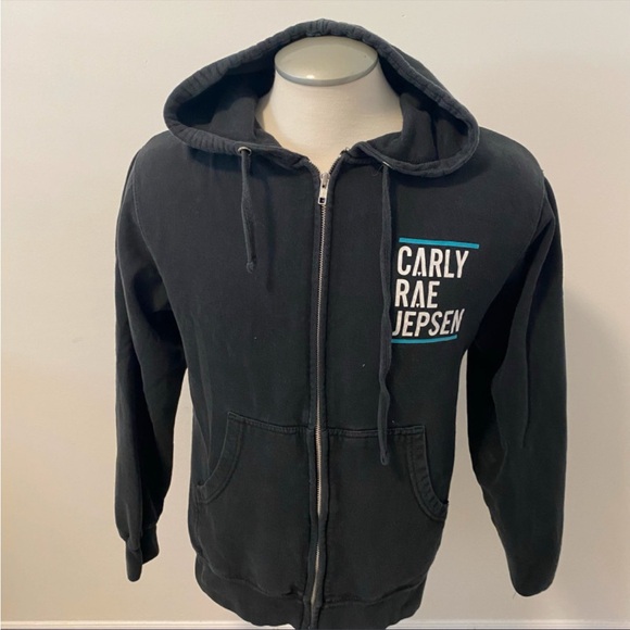 Carly Rae Jepsen sweater women’s size large Pop Music hoodie zip up Black - Picture 2 of 4